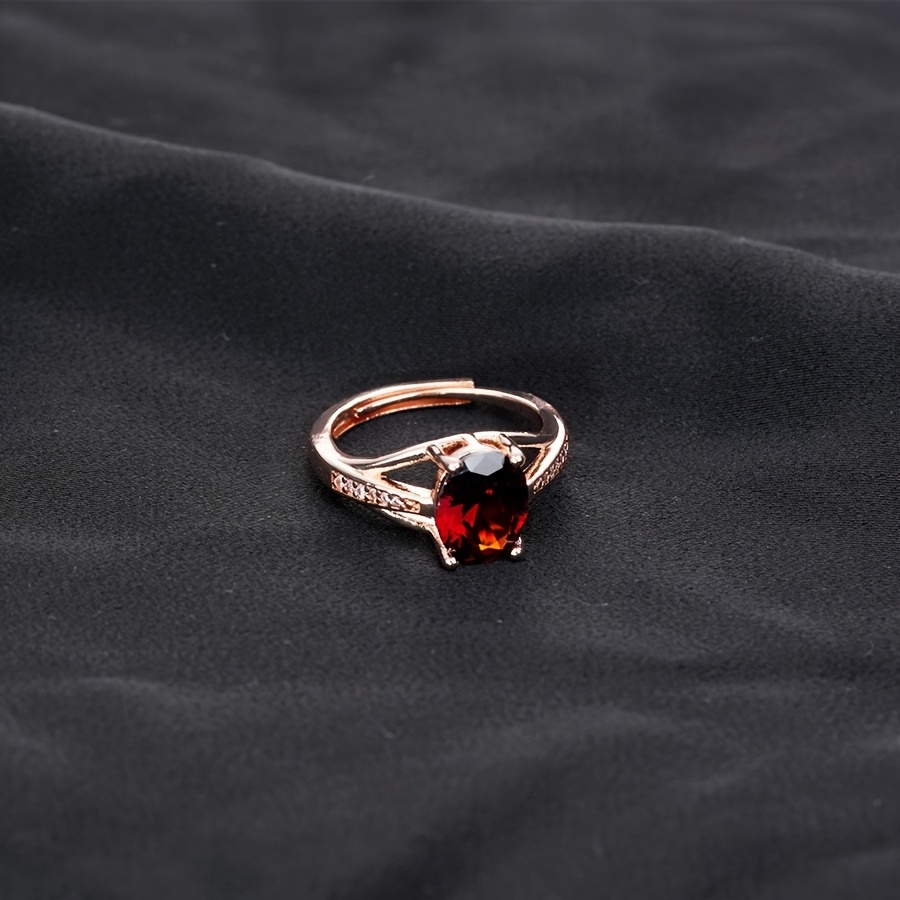 Women's Premium Inlaid Red Synthetic Zirconia Pigeon Egg Ring